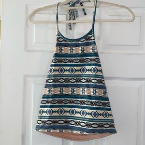 PAC SUN High Neck Tribal Tank reversible to peach, Size Large. Never worn.